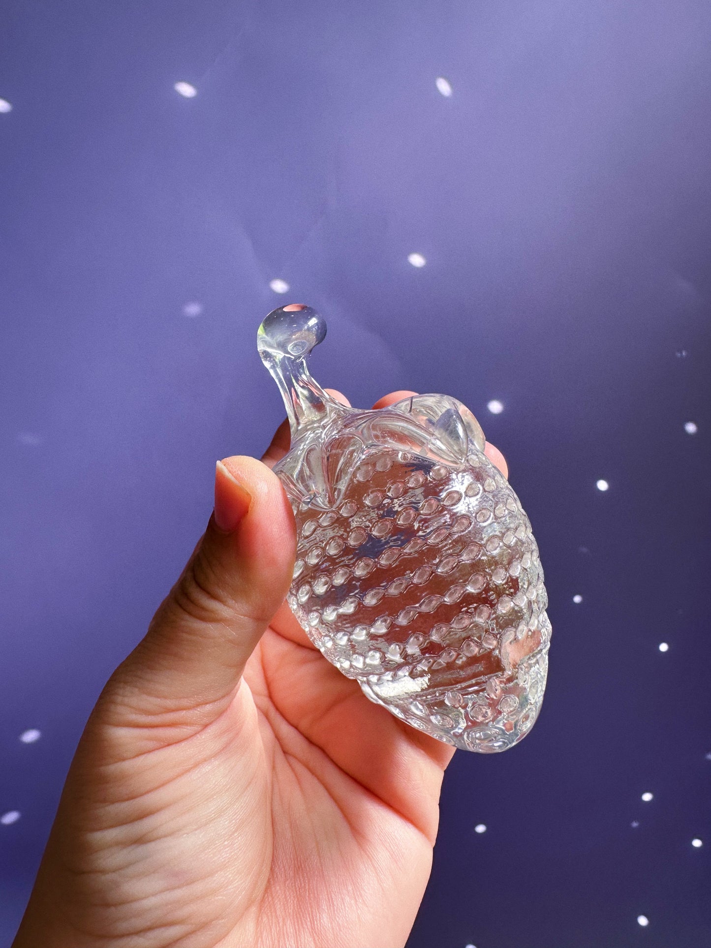 Heavy Vintage Crystal Strawberry Paperweight