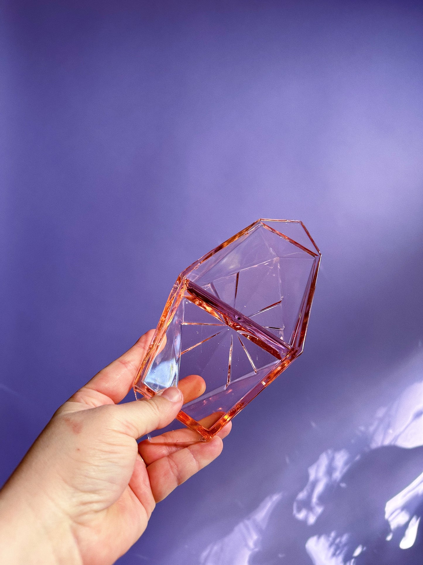 Vintage Indiana Art Deco Pink Depression Glass Divided Dish 9”