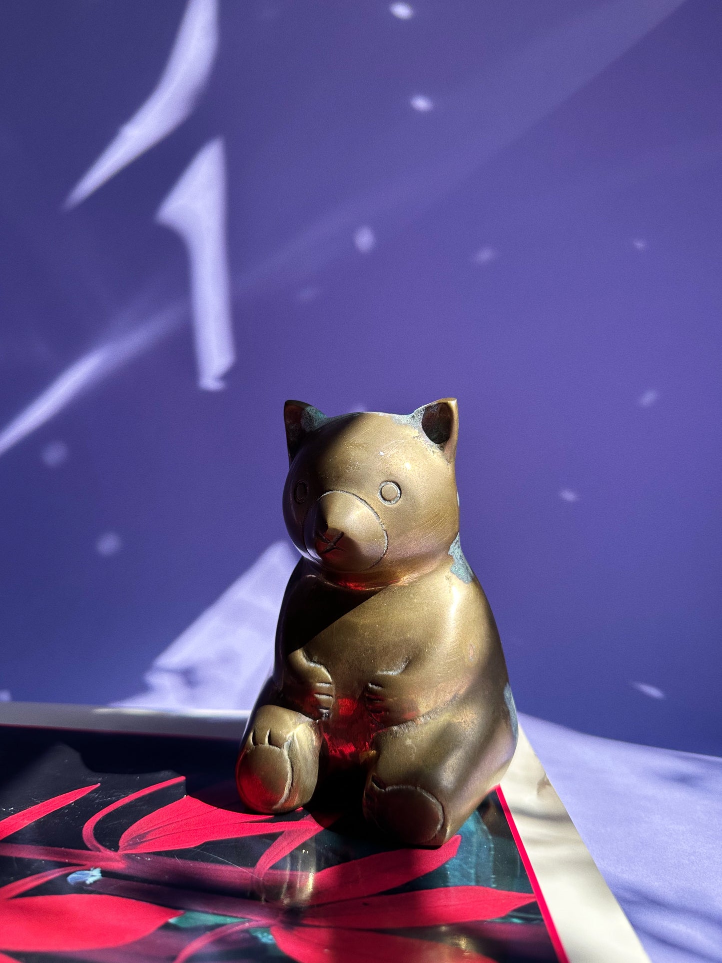 Vintage Brass Teddy Bear Bank