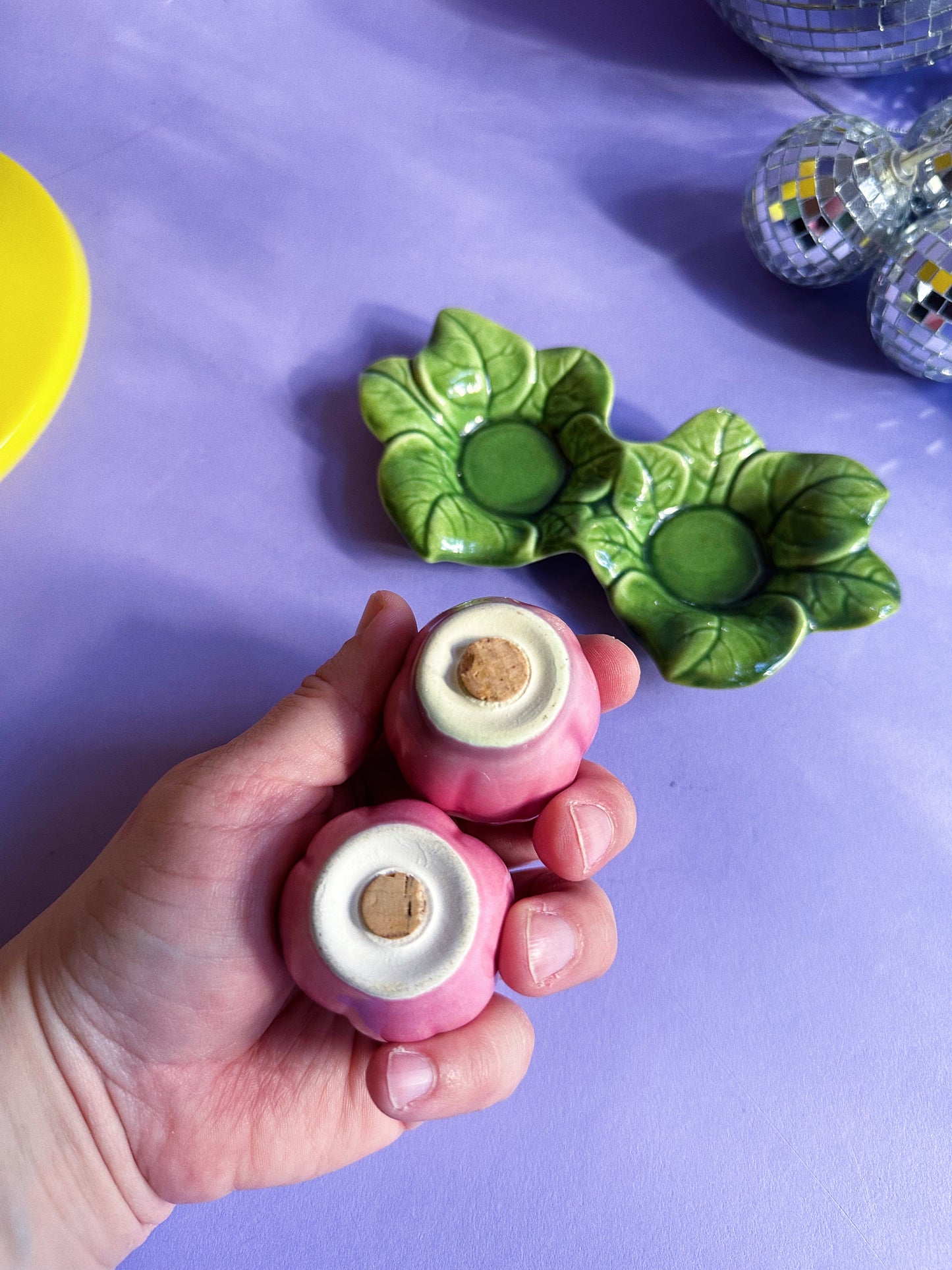 Vintage Ceramic Pink Roses Salt & Pepper Shakers