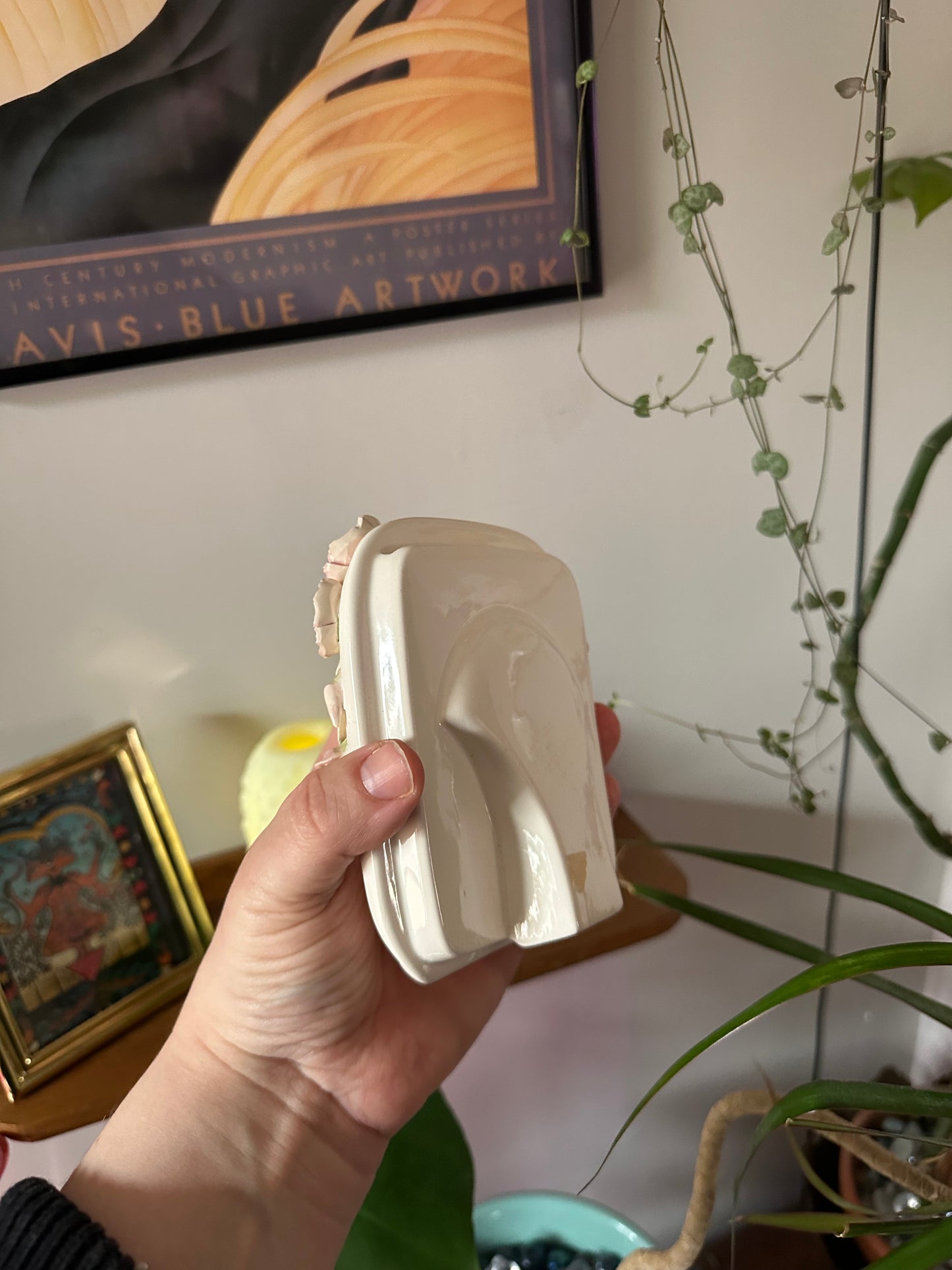 Sweet Porcelain Floral Pictue Frame 3 x 5 Photo