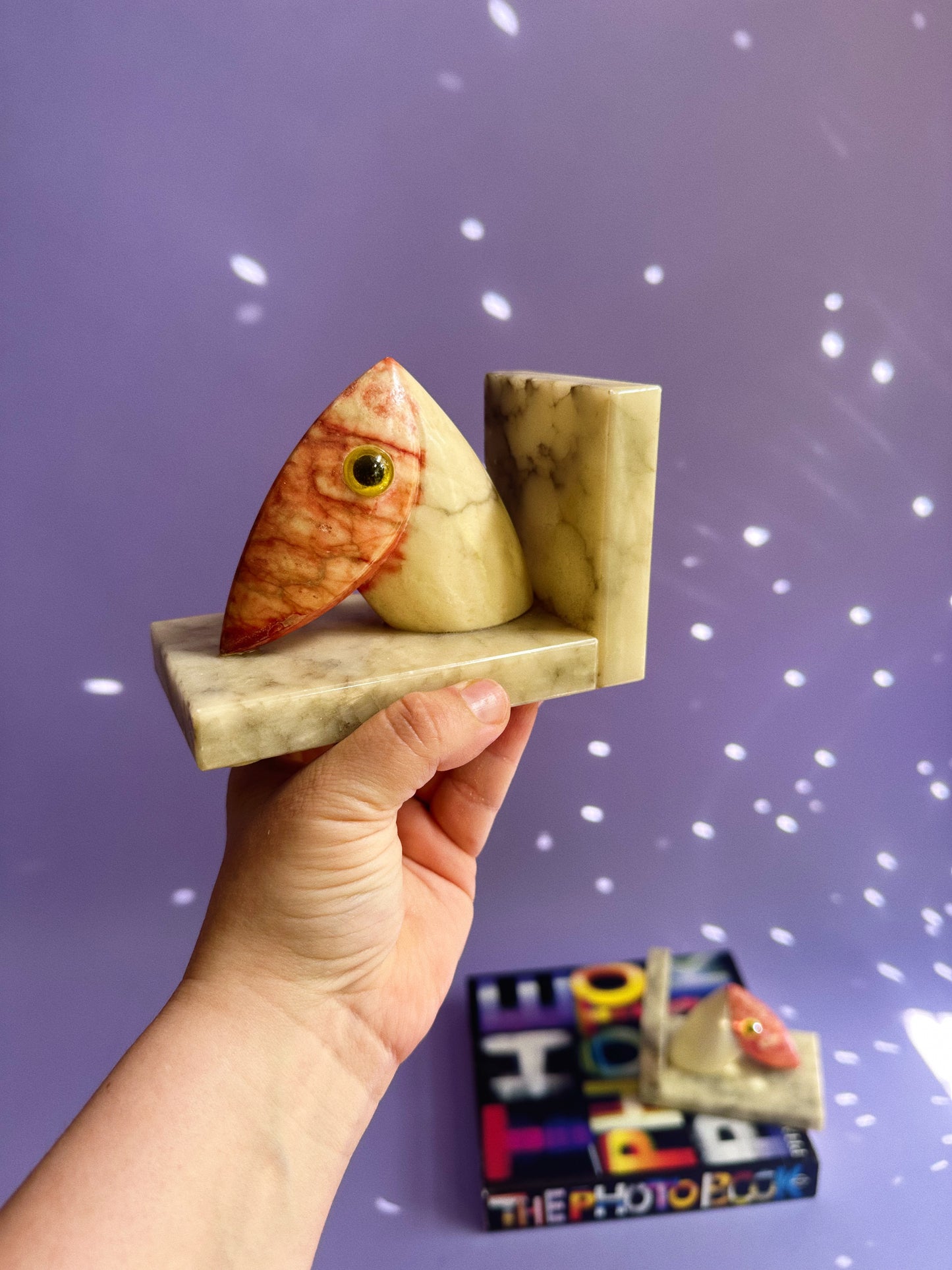 Vintage Genuine Alabaster Bird Book Ends Italy