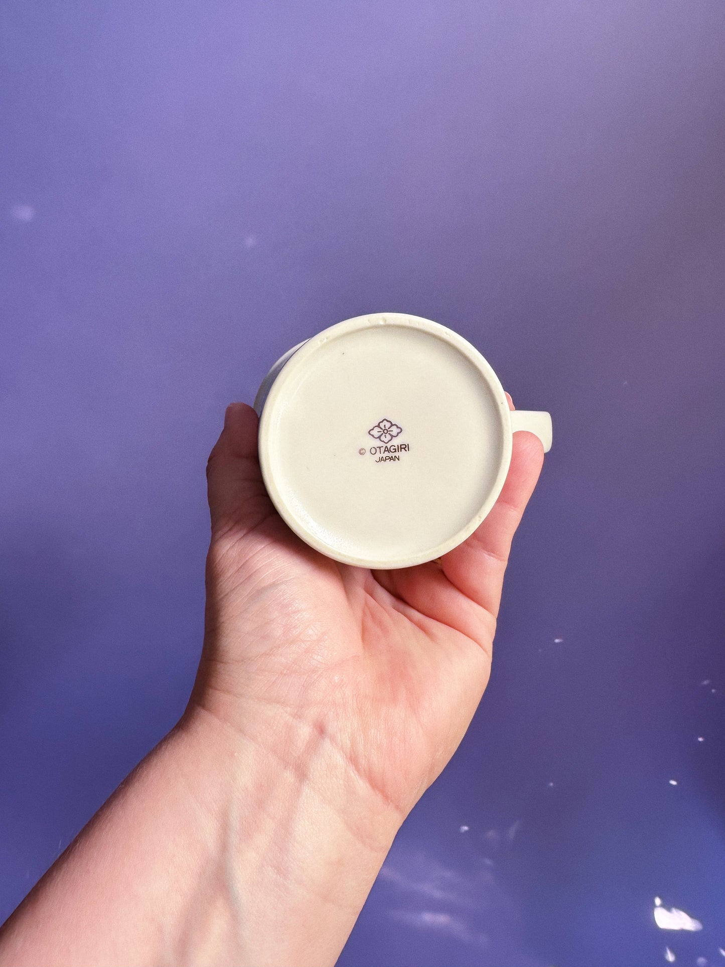 Pair Of Vintage Otagiri Swan Mugs Blue Ceramic Water Plants Lake Japan