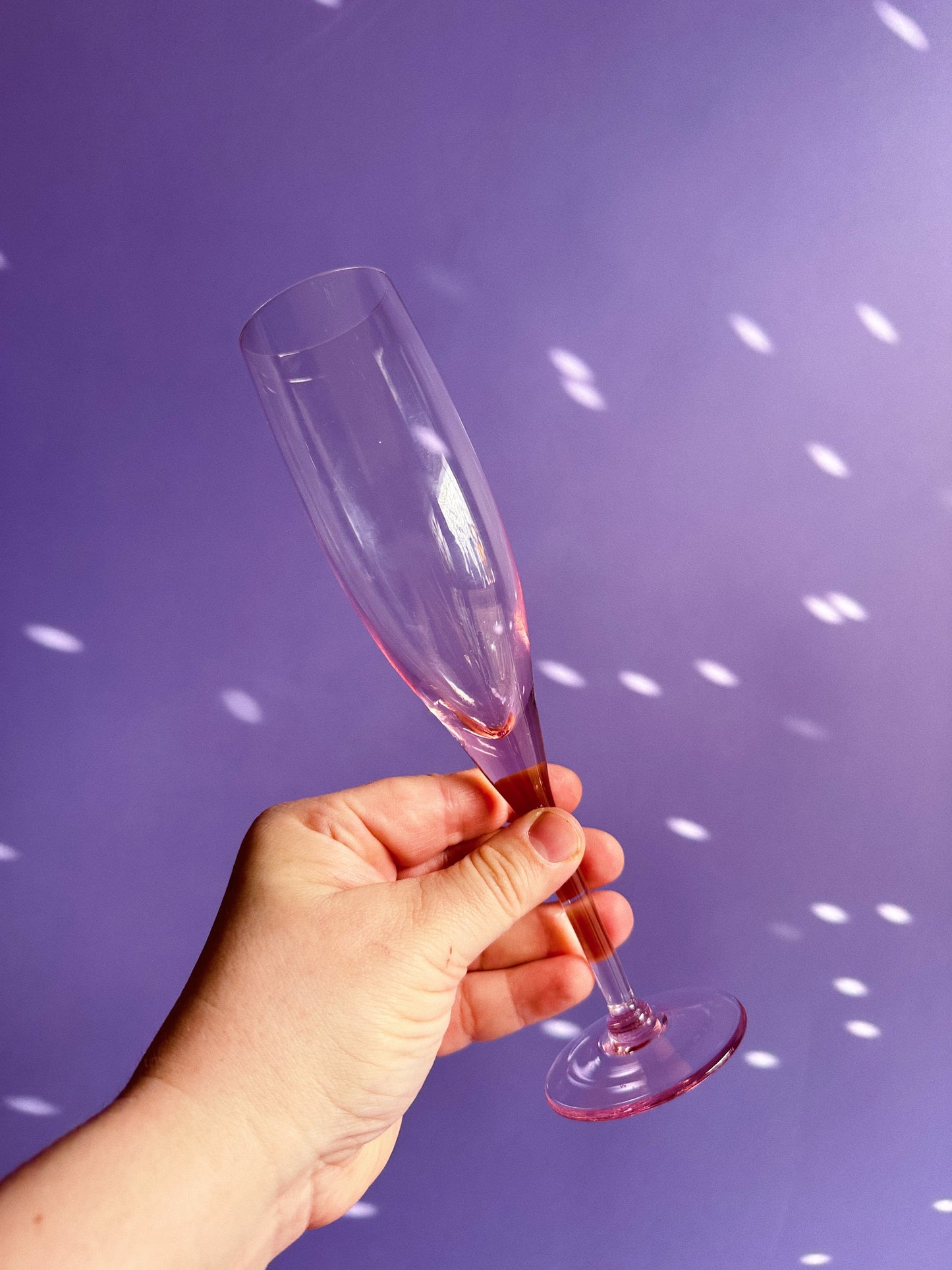 Pair of Gorgeous Pink Champagne Flutes