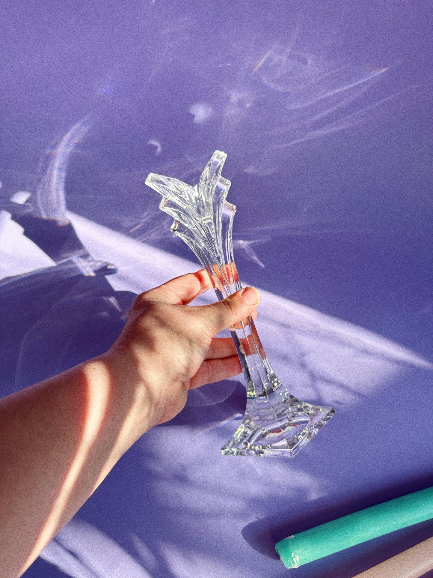 Vintage Mikasa Deco Heavy Crystal Candleholder