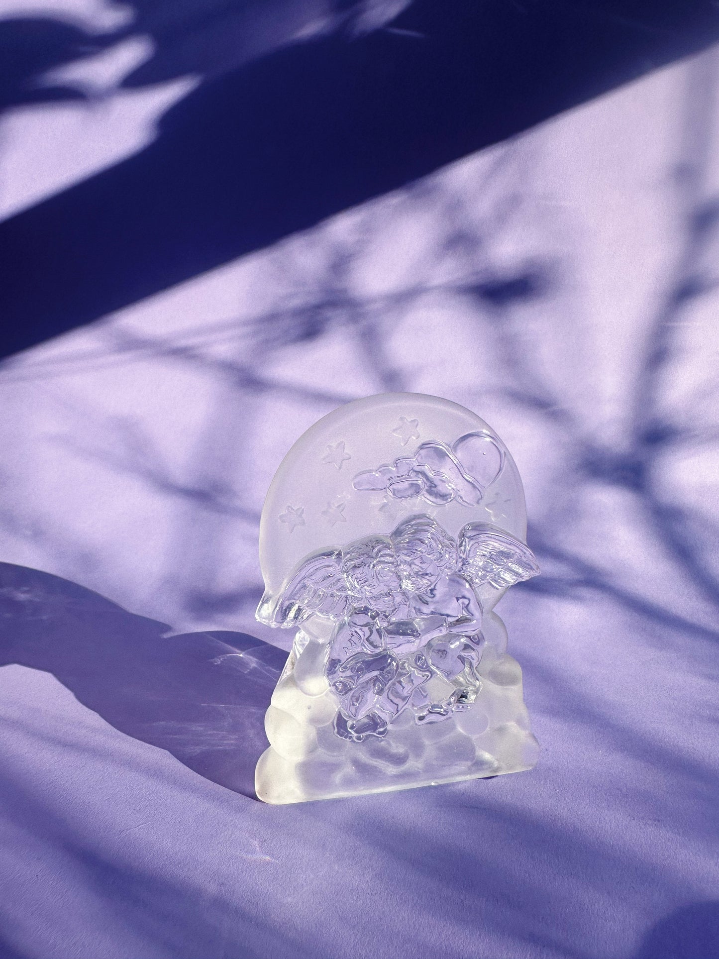 Vintage Cherub Glass Candle Tealight Holder