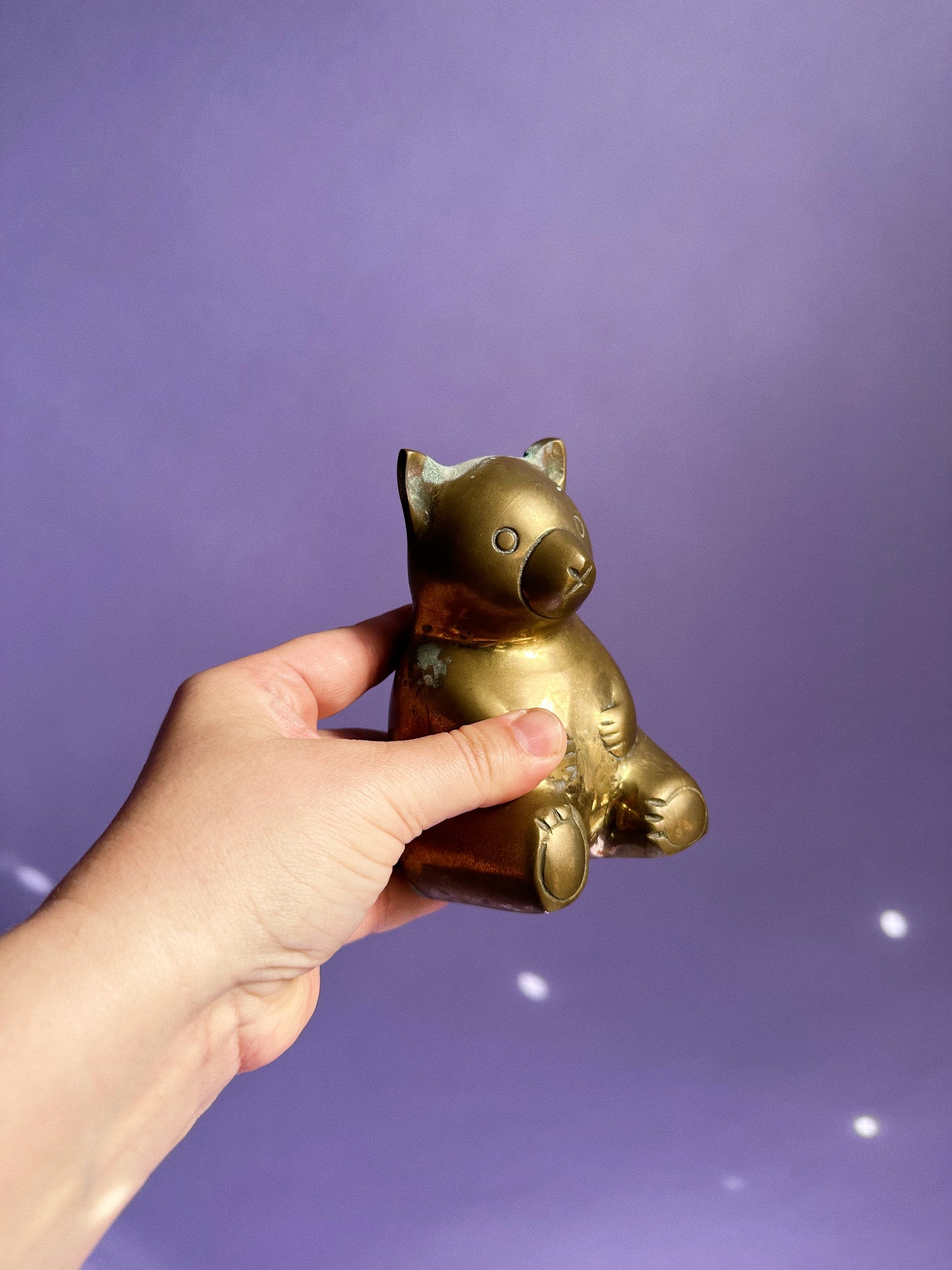 Vintage Brass Teddy Bear Bank