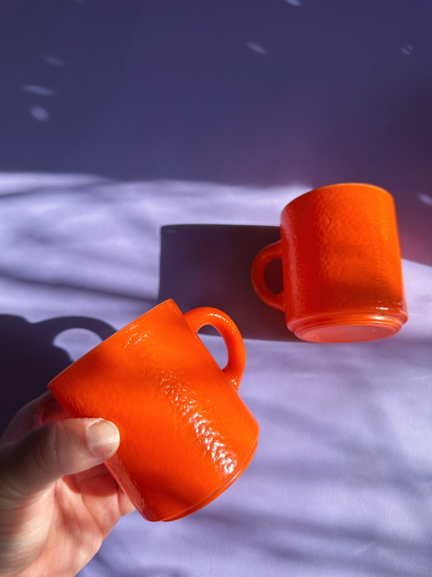 Vintage Hazel Atlas Orange Peel Coffee Mugs