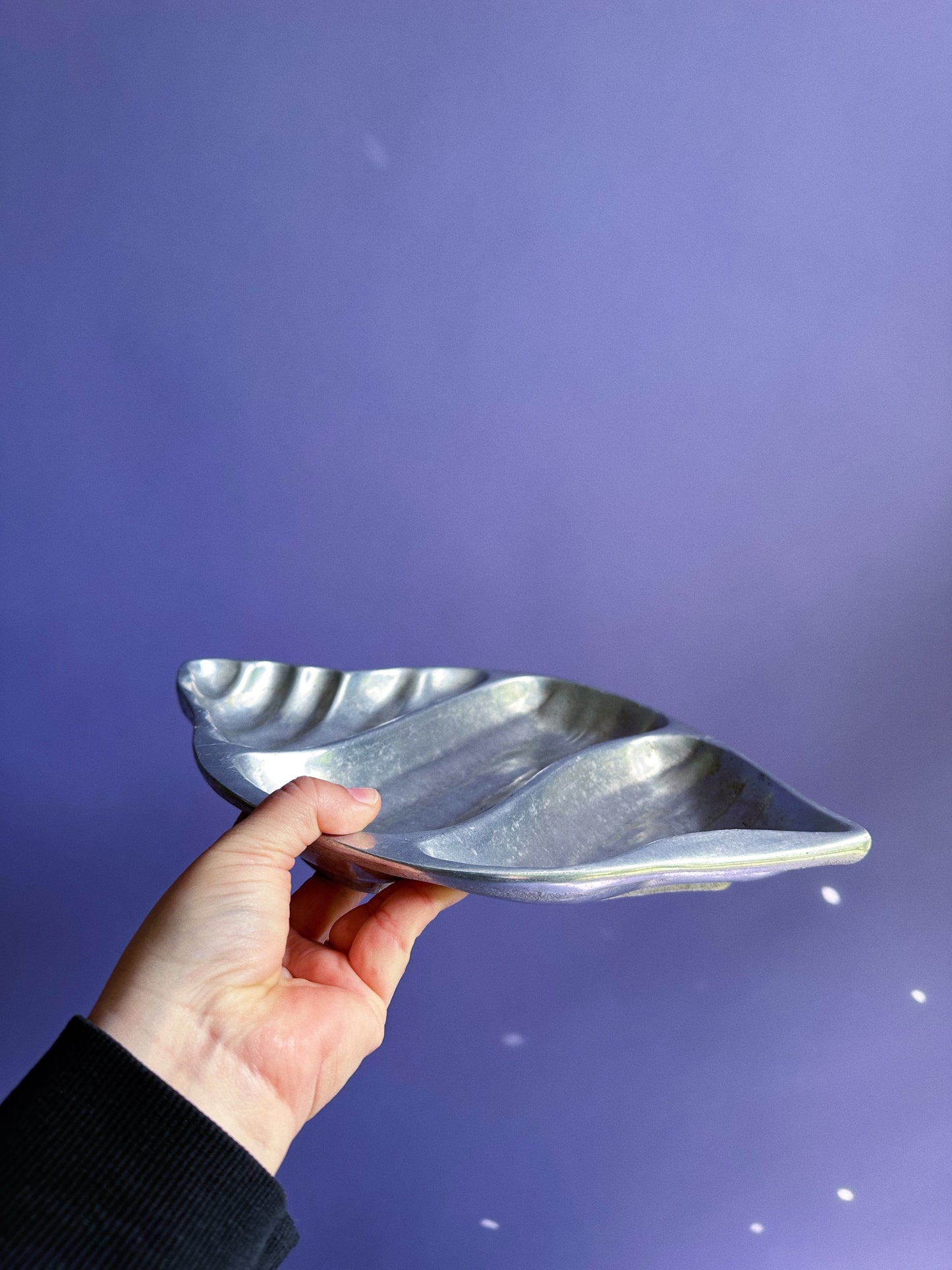 Vintage Pewter Seashell Platter