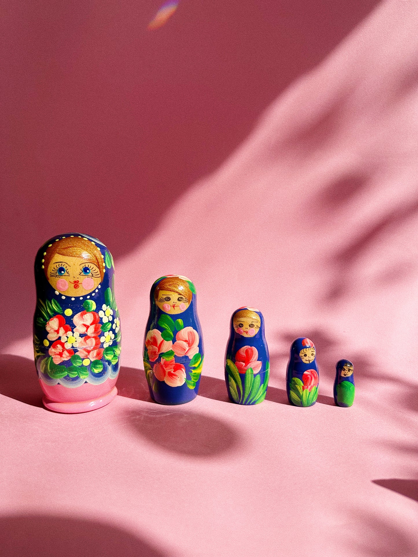Set of 5 Handpainted Polish Matryoshka Nesting Dolls