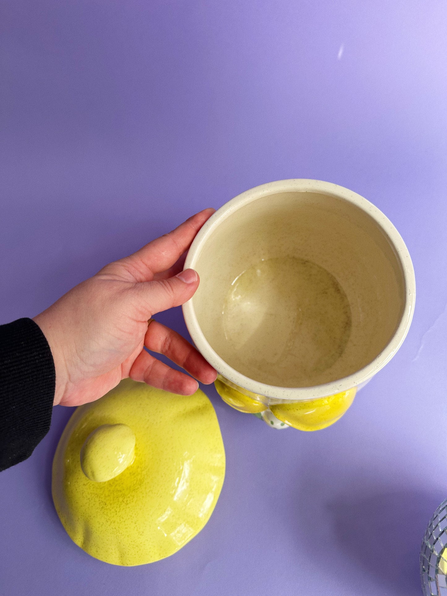 Vintage Arnels Ceramic Yellow Mushroom Canister