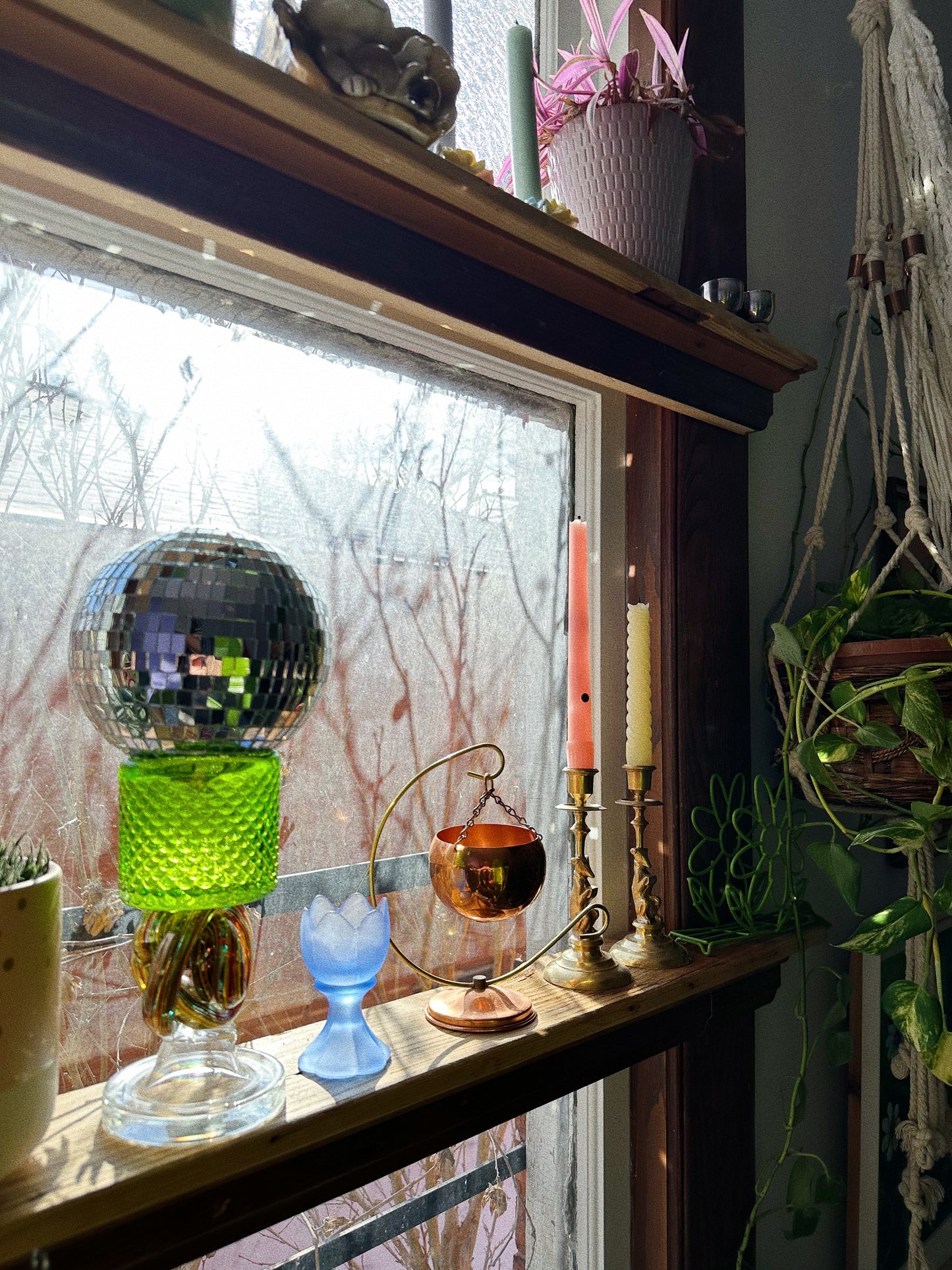 Vintage 1970s Coppercraft Votive / Succulent / Plant Holder Brass Stand