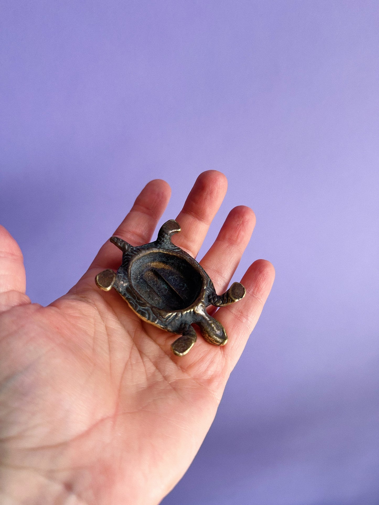 Vintage Brass Turtle Sculpture Paperweight
