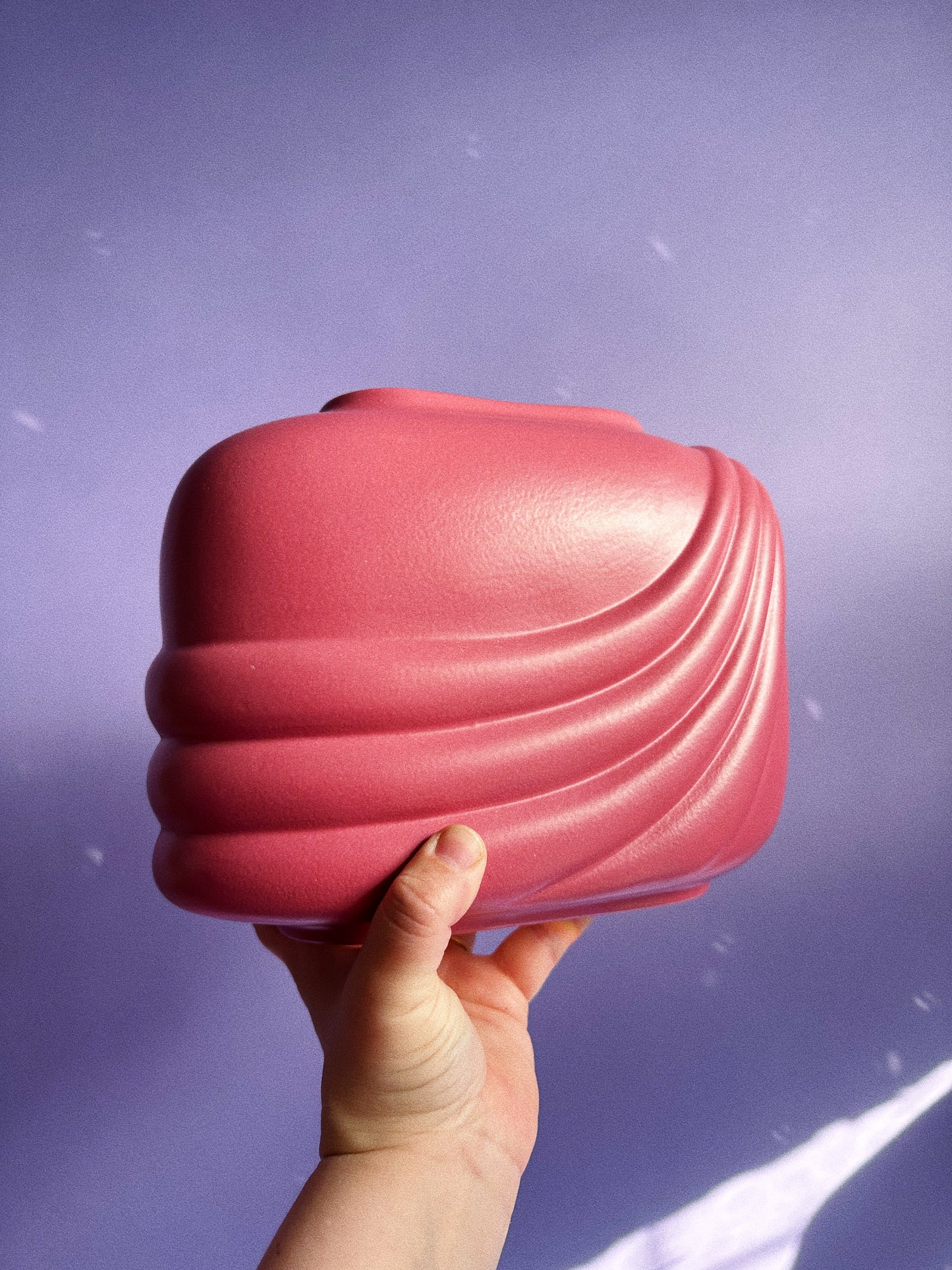 Art Deco Revival Mid Century Modern Pink Bisque Wrap Ceramic Vase