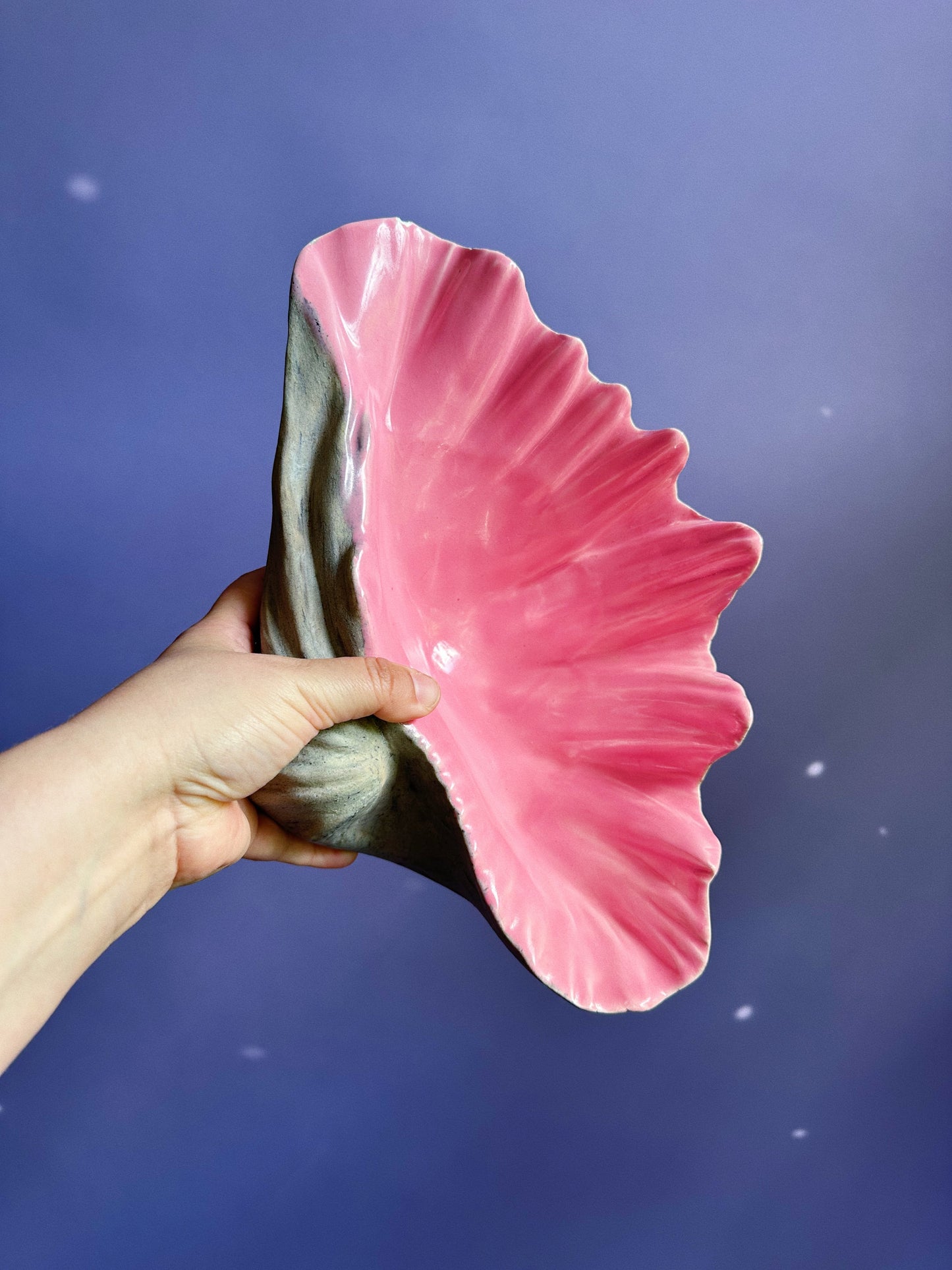 Vintage Large Ceramic Seashell Throw Dish