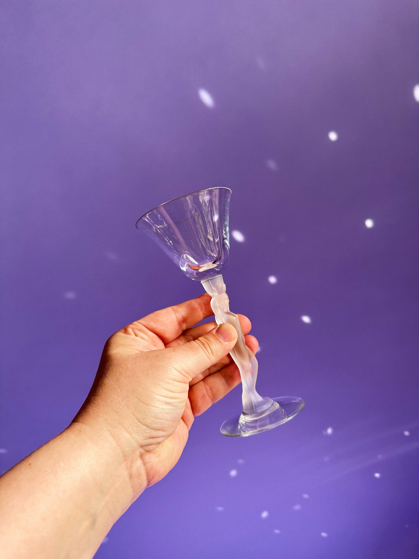 Bayel French Art Deco Crystal Cocktail/Wine Glass Nude Woman Stem