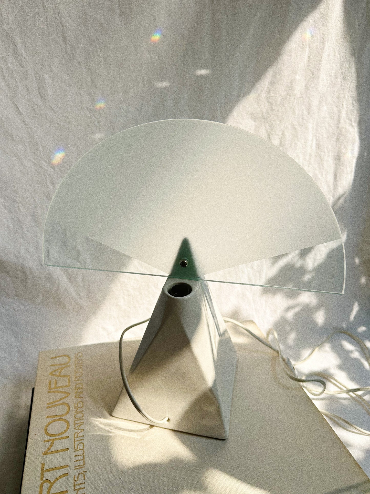 Post Modern Deco Revival Glass / Frosted Glass / Ceramic Table Lamp