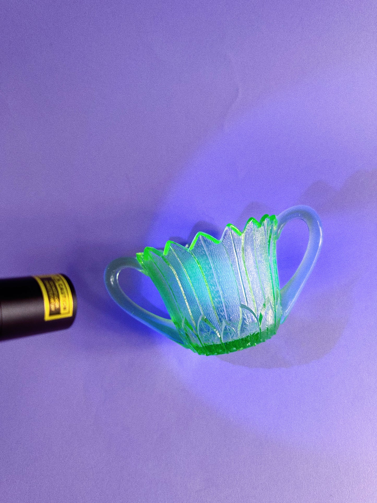 Indiana Glass Lily Pons Open Sugar Light Green Depression Uranium Glass