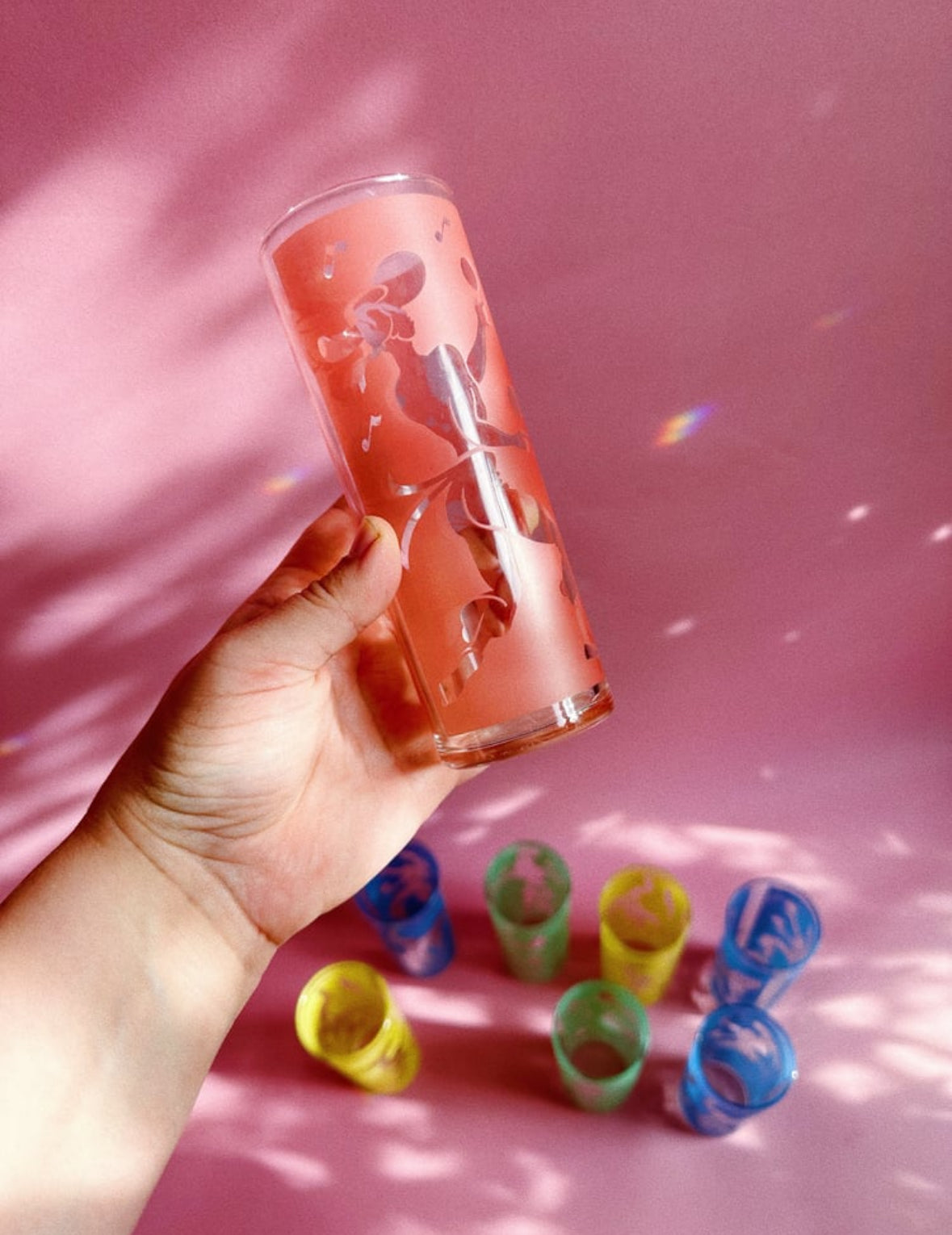 Vintage 1960s Set of 8 Mid Century Modern Cocktail Highball Glasses