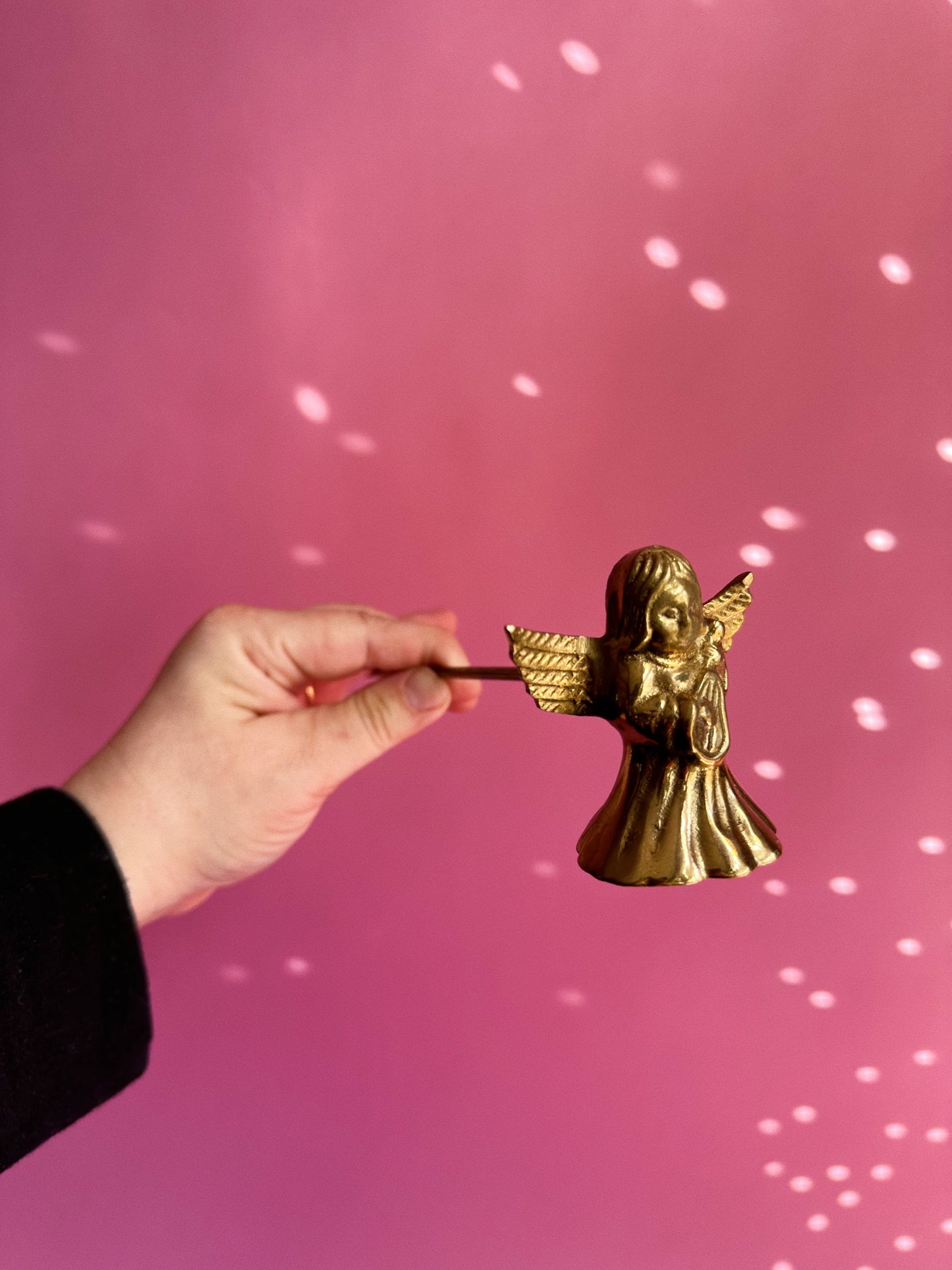 Vintage Solid Brass Angel / Cherub Candle Snuffer