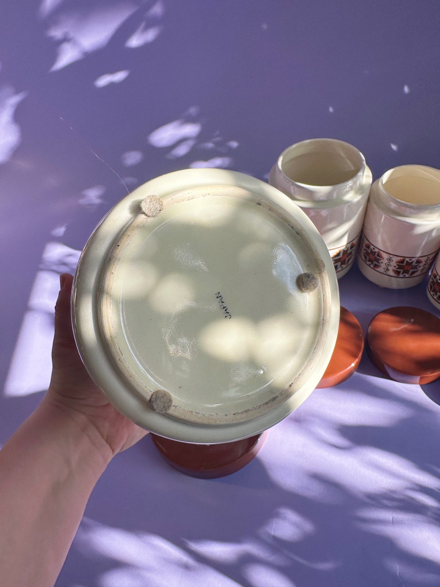 1970s Set of 4 Ceramic Kitchen Canisters