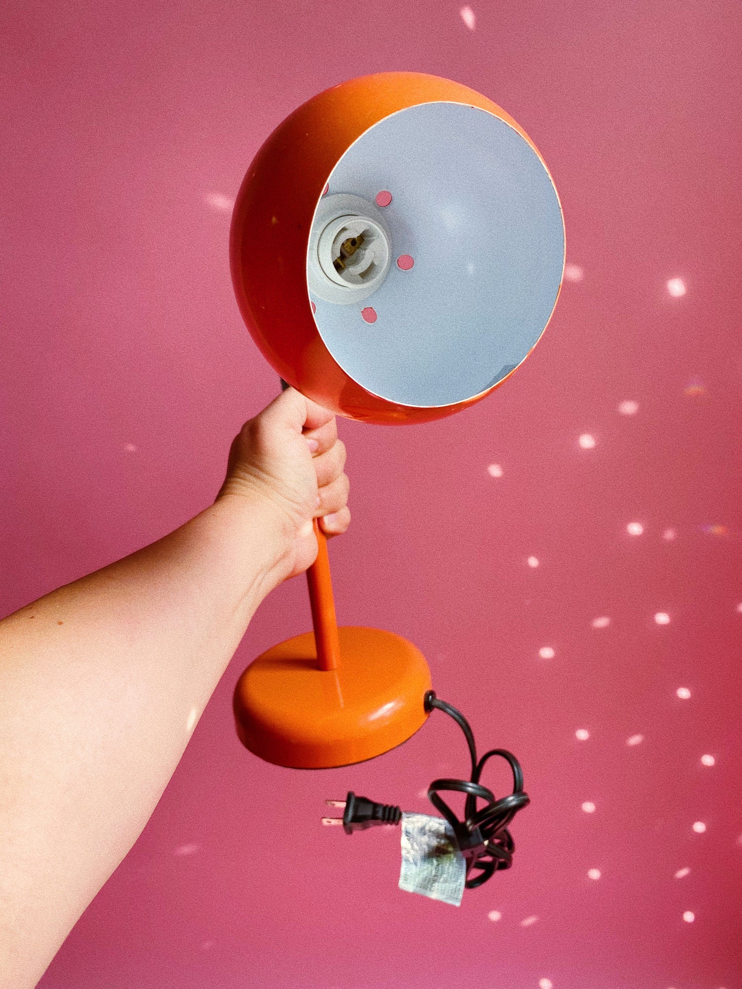 Vintage Orange Gooseneck Office / Table Lamp