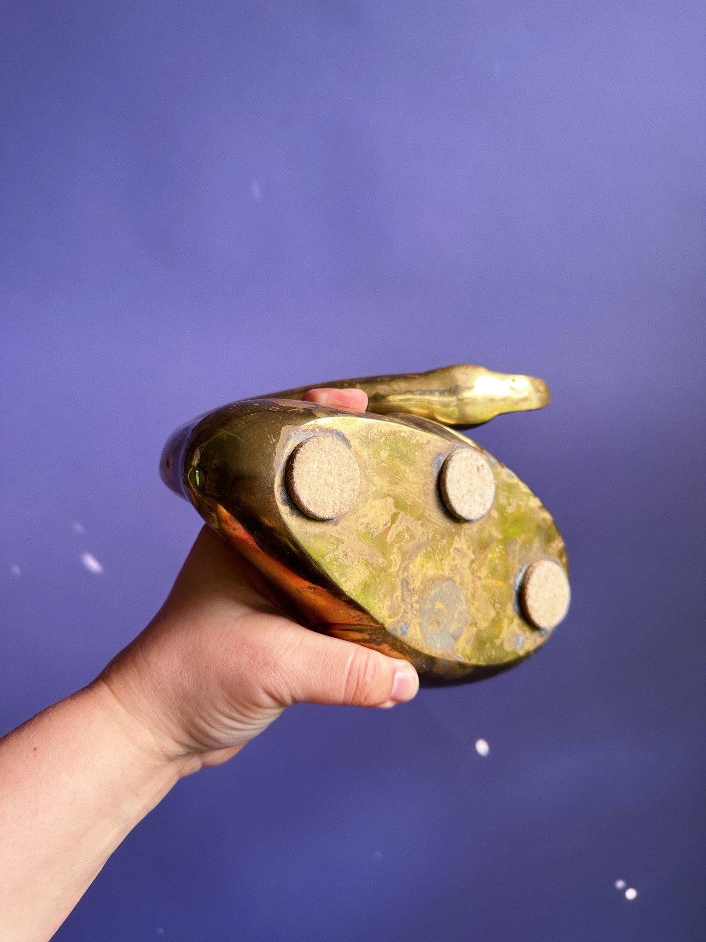 Vintage Pair of Solid Brass Geese Swan Mid Century Brass Intertwined Sculptures