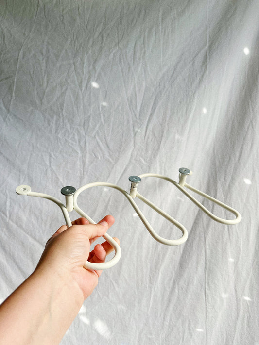 1999 IKEA LOGGA White Metal Wall Coat Rack