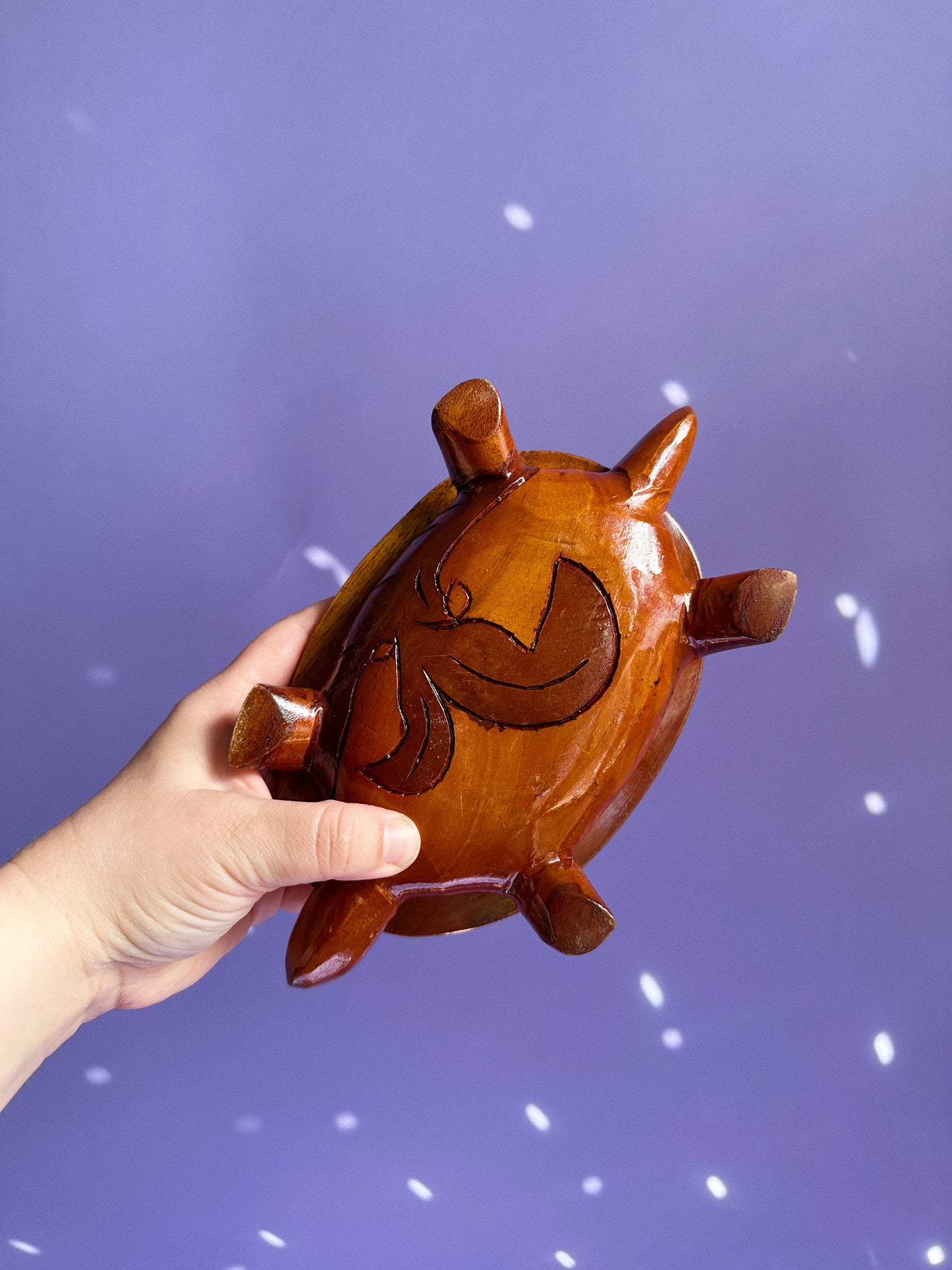 Vintage Large Handcarved Wooden Turtle Boxes