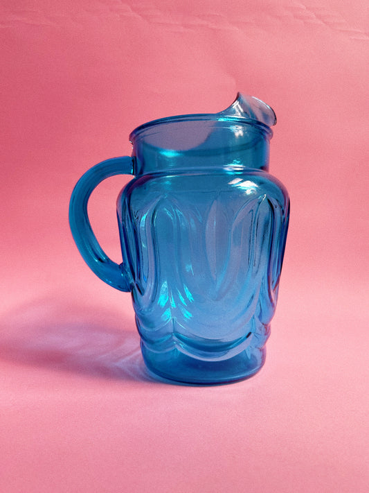 Vintage Manganese Anchor Hocking Tulip Glass Pitcher