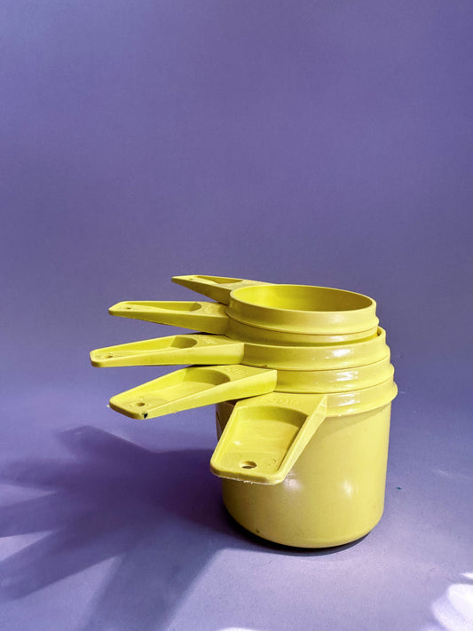 Vintage Harvest Gold Tupperware Measuring Cups