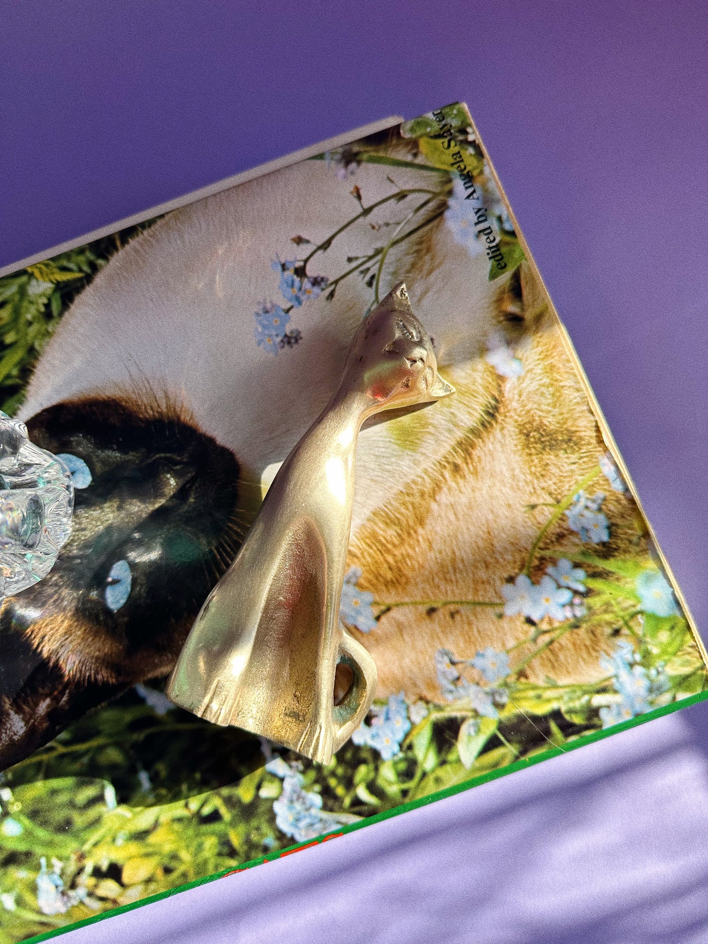 Vintage Brass Cat Sculpture