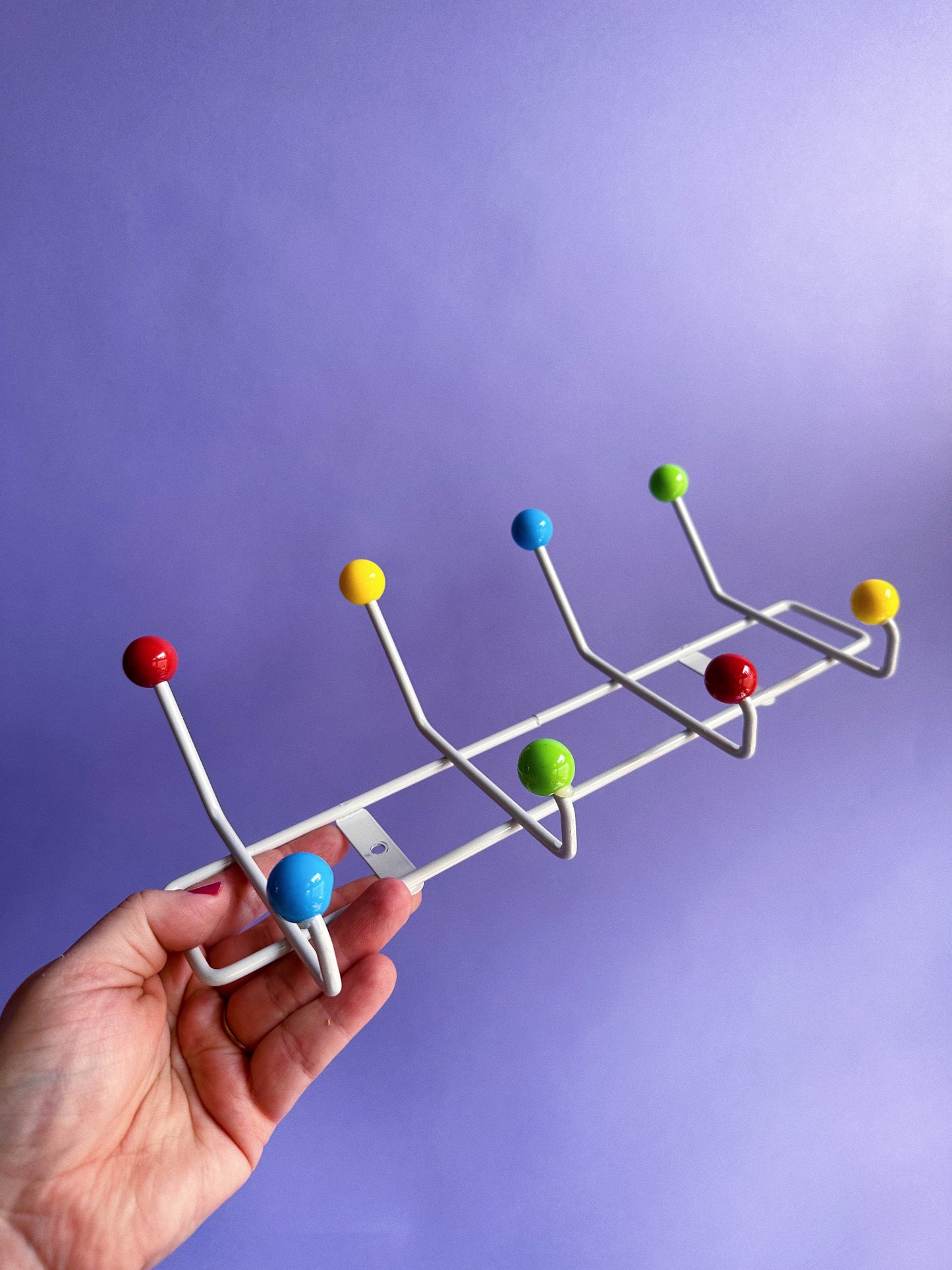 Vintage Sputnik Repro Wall Mounted White Multicolour Coat Rack