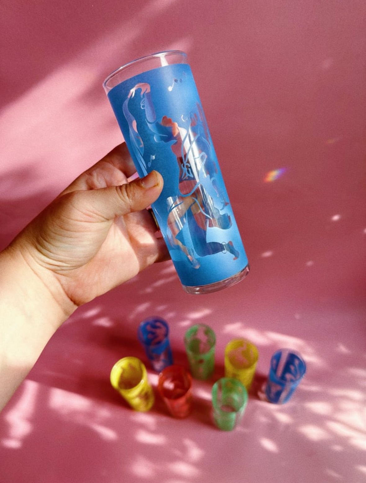 Vintage 1960s Set of 8 Mid Century Modern Cocktail Highball Glasses