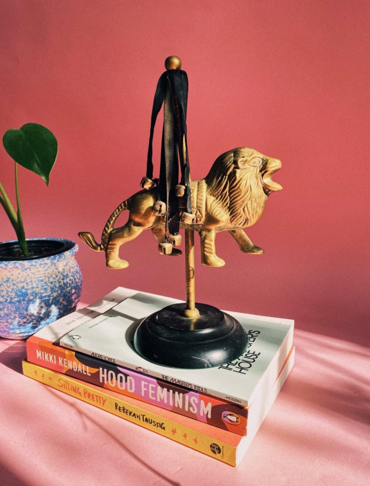 Vintage MCM Solid Brass Carousel Lion