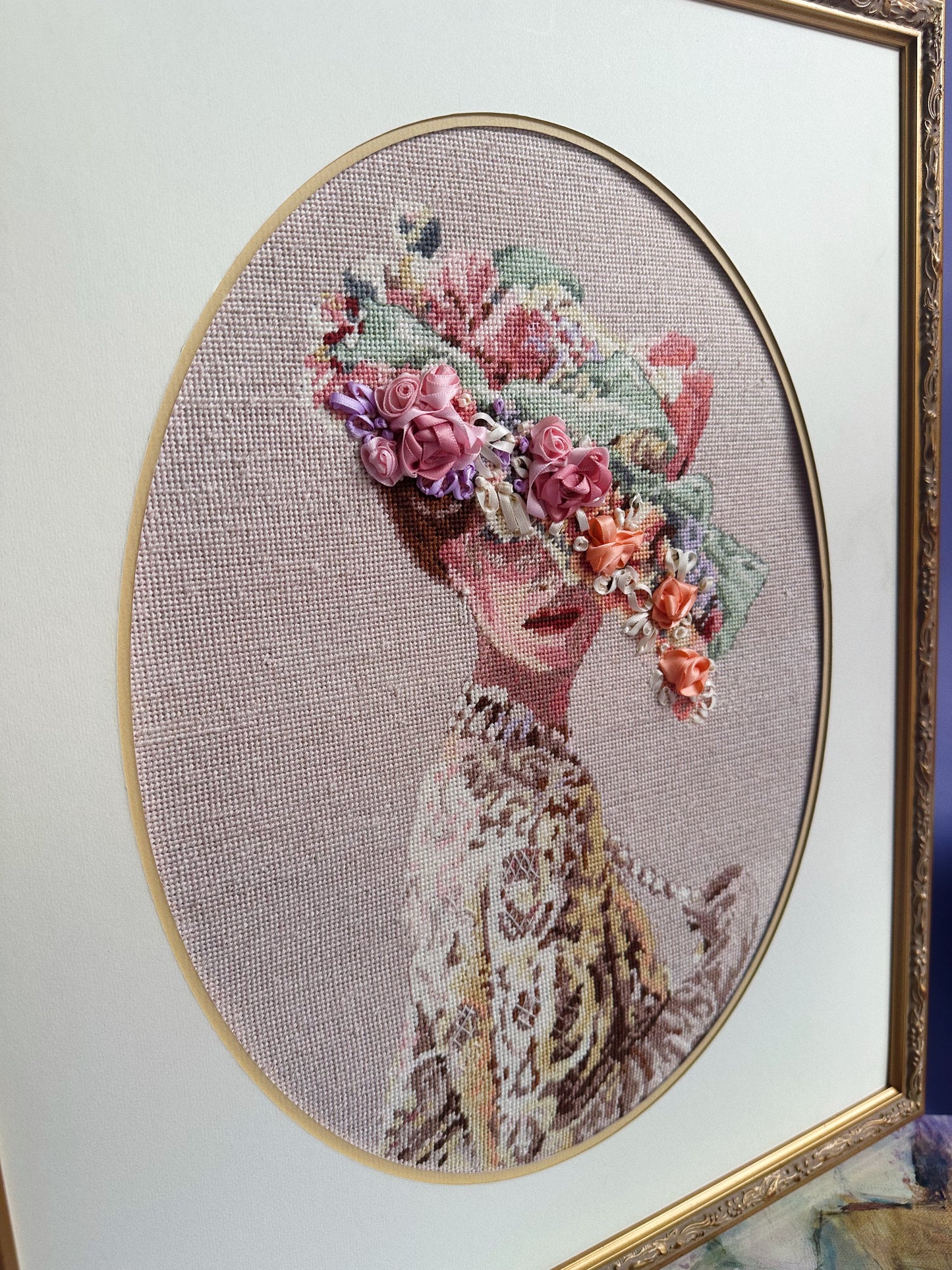 Dimensions Lady Victoria Complete Framed Needlepoint 3D Floral Embroidery 2425