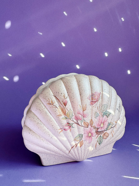 Handmade Shell Napkin Holder Berger Made in Italy Pink / Cream Sparkles