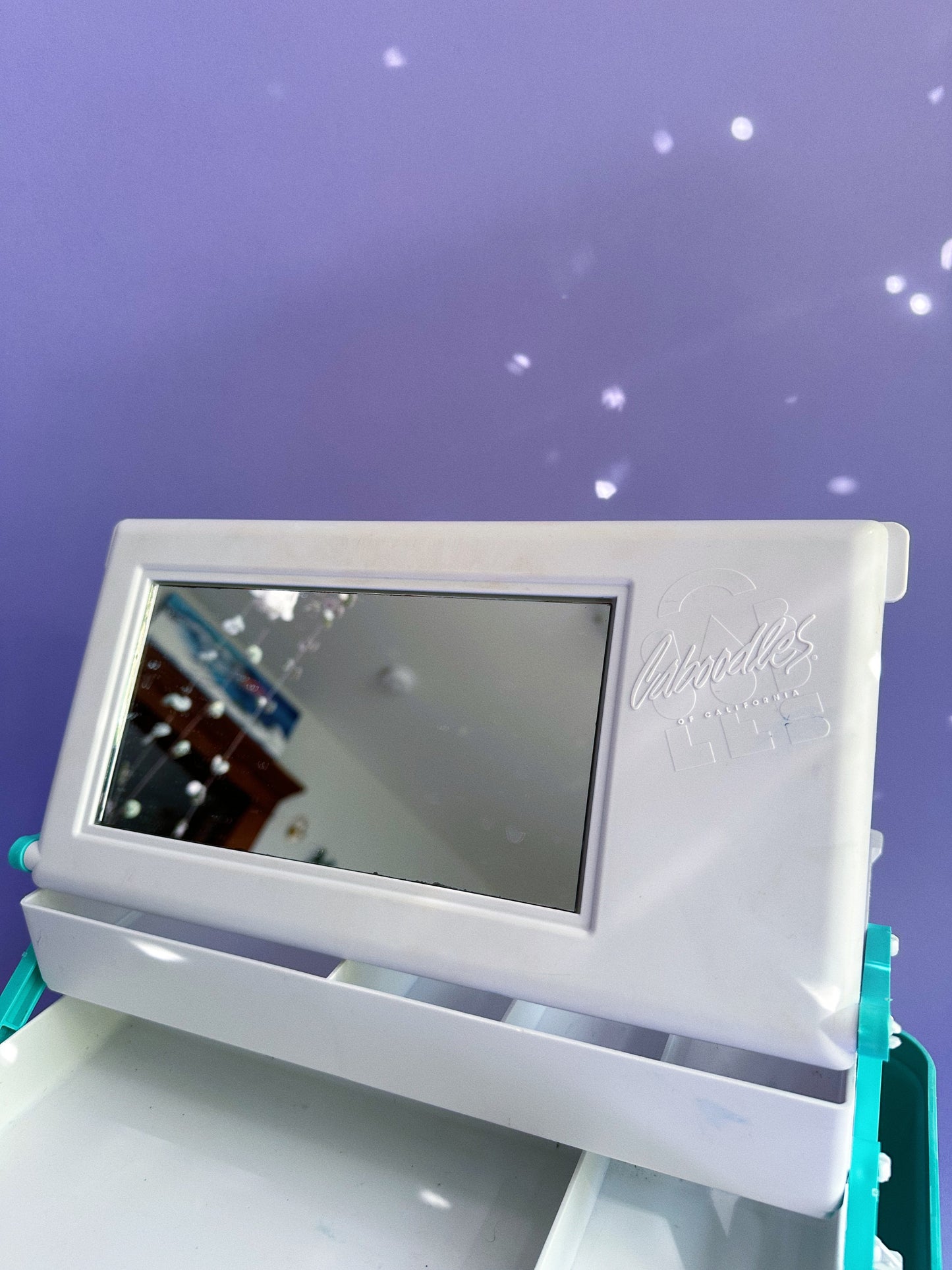 Caboodles of California Vintage Teal Swirl Marble Large 15" 3 Tier Makeup Case