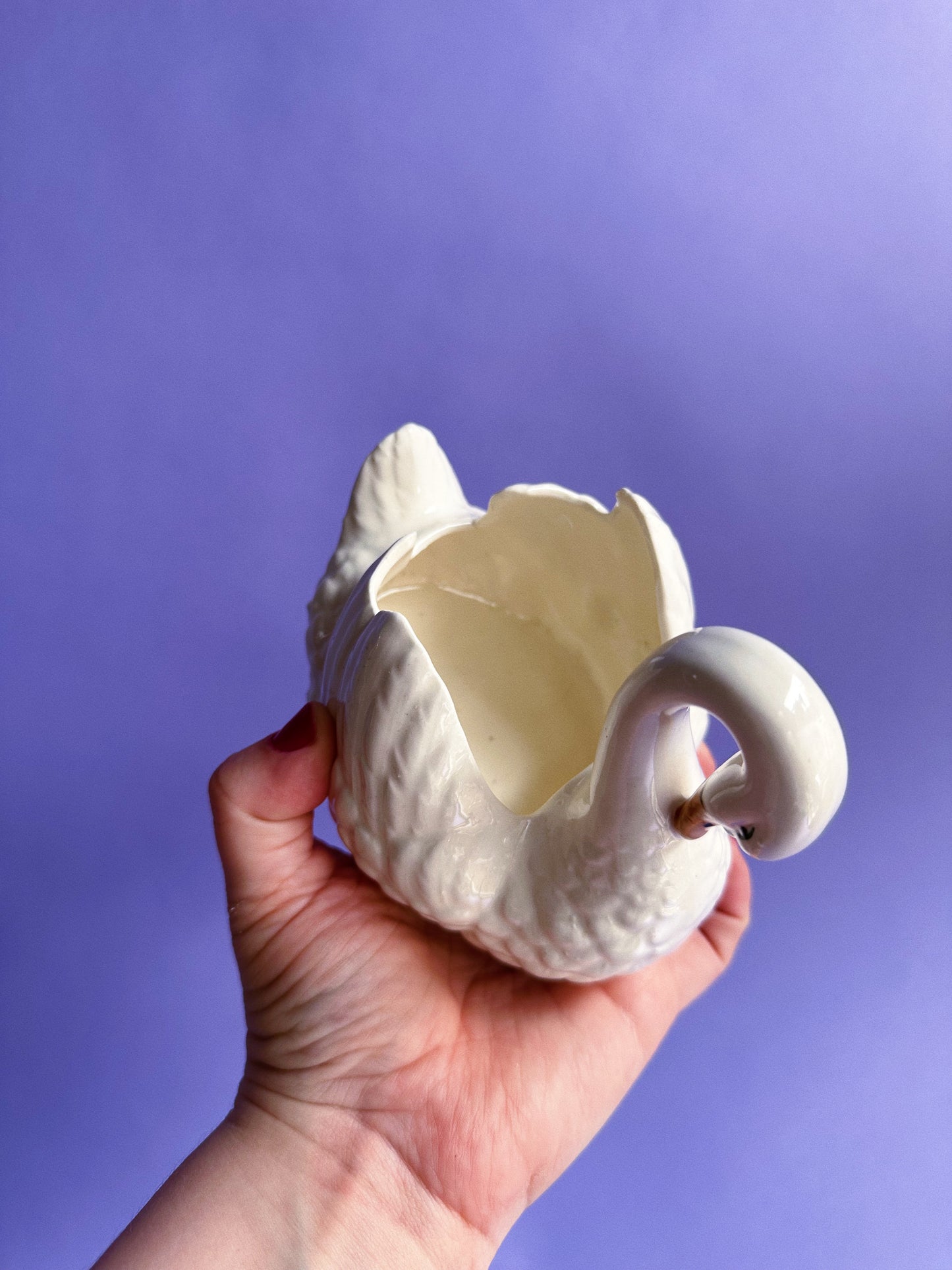 Vintage Porcelain Swan Dish / Planter / Cache Pot Made in Czechoslovakia