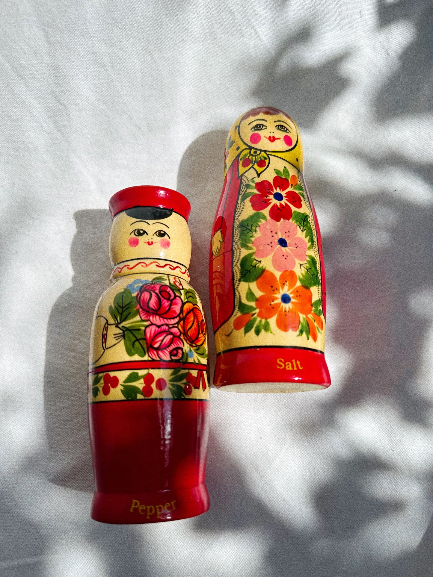 Vintage Matryoshka Nesting Doll Salt & Pepper Shakers