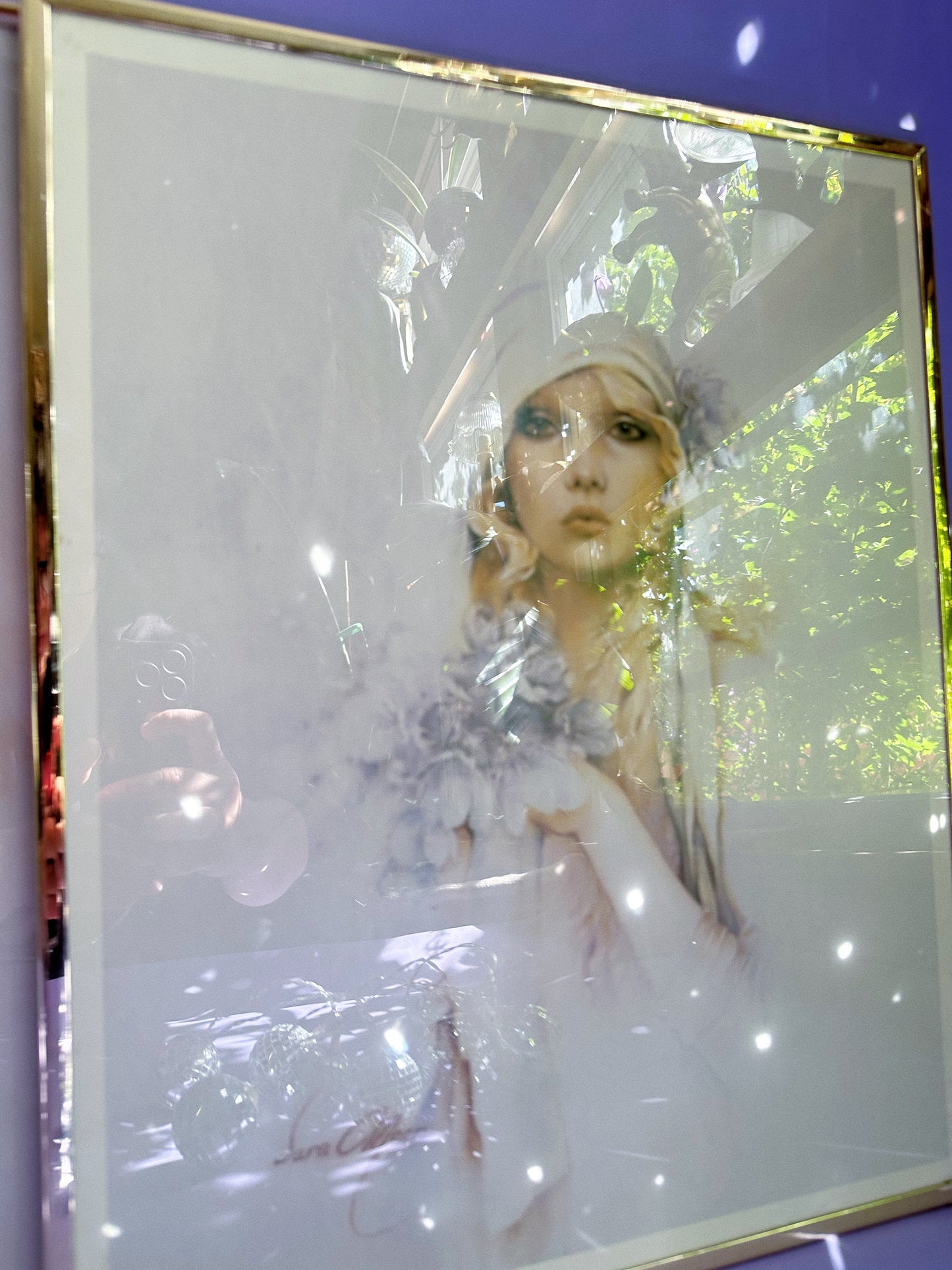 Vintage 80s Sara Moon “Claudia” & “Sara” Brass Framed Lithograph Prints