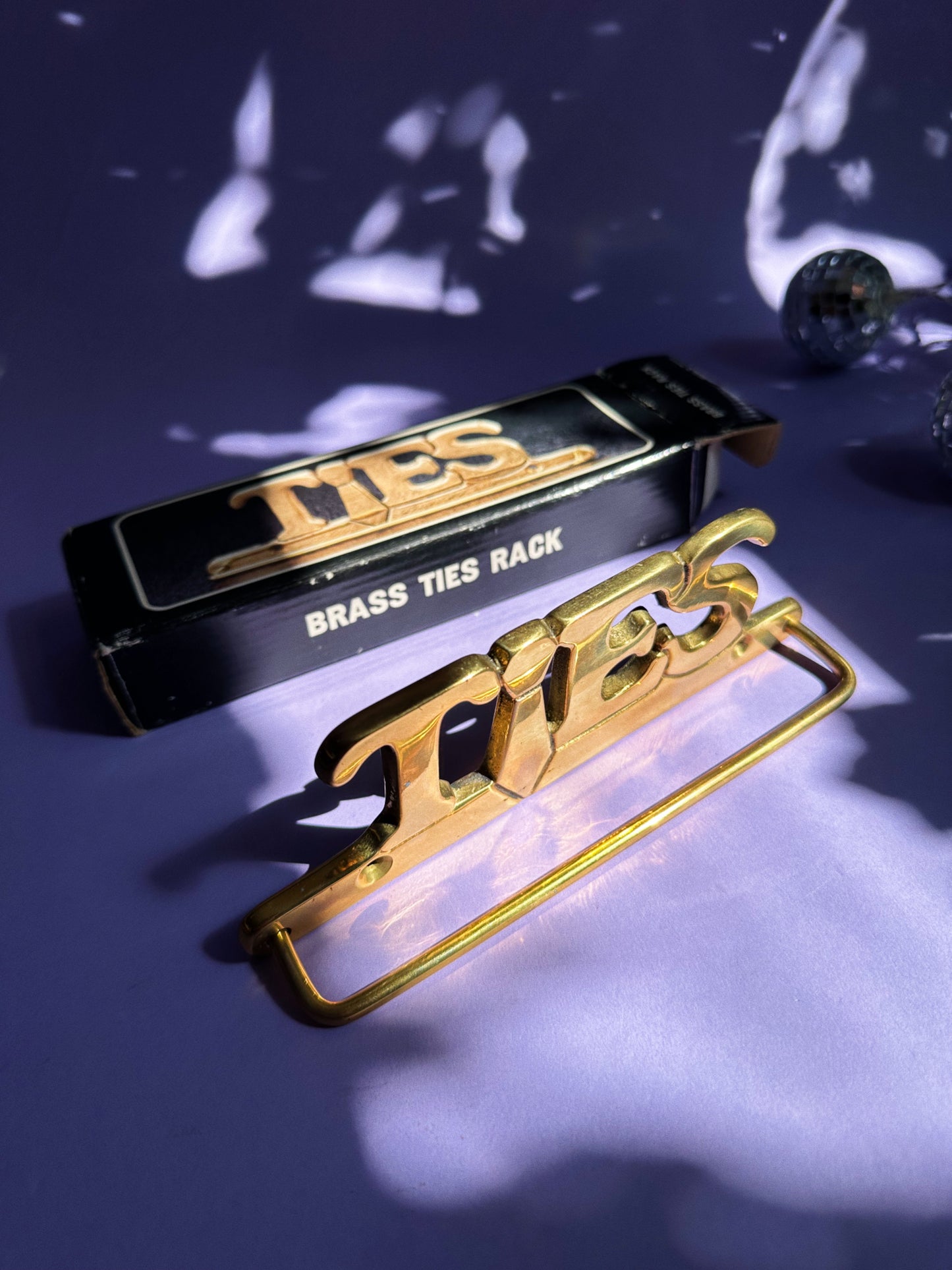 Vintage Brass Tie Hanger “Ties” NIB