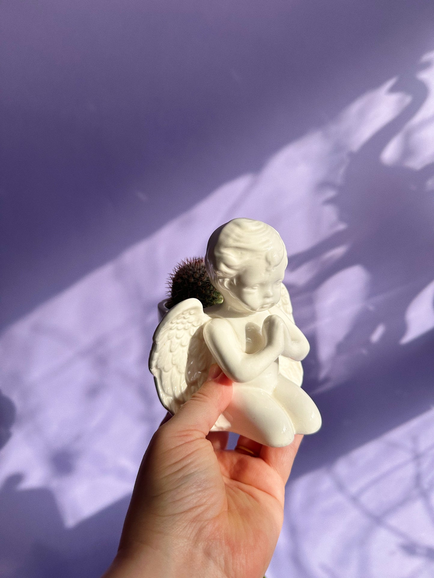 Sweet Vintage Ceramic Cherub Planter / Cache Pot