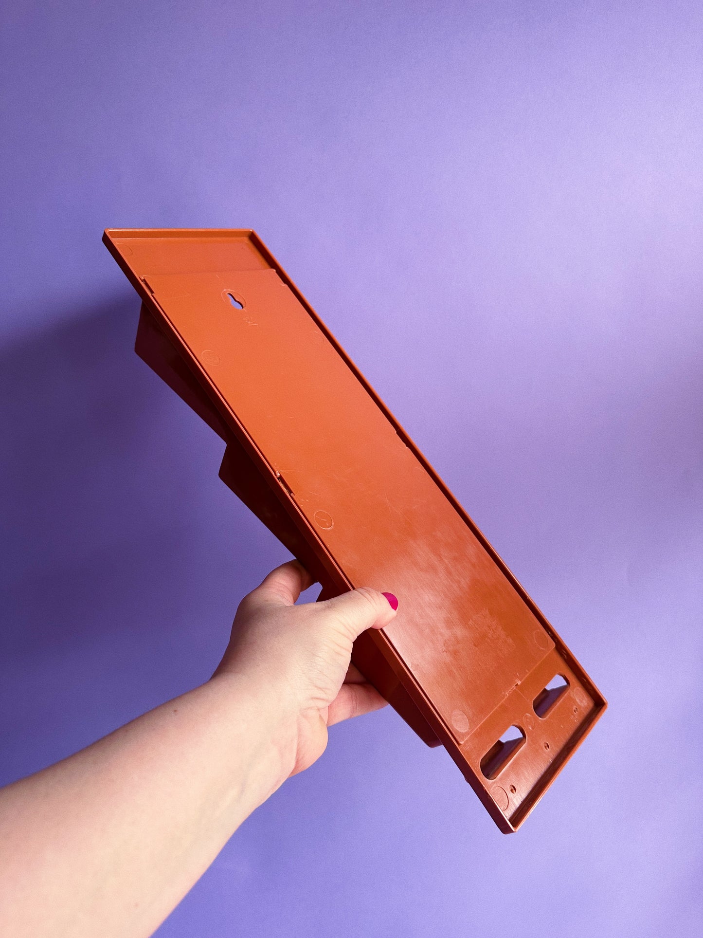 Red Brown Letter Bills Mail Organizer MCM Vintage Mid Century Plastic