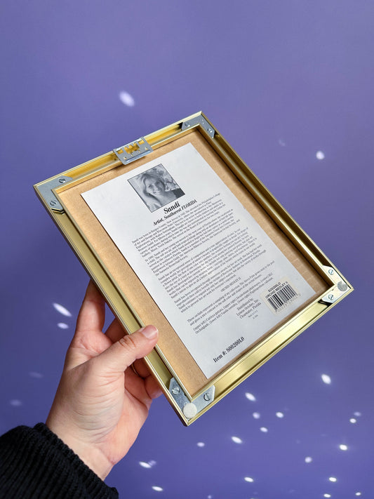 90s Orchid Medley Print With An Orchid Matte In A Brass Frame