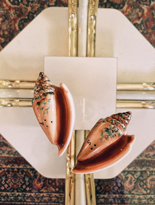 Vintage Napco PY Sea Shell Salt & Pepper Shakers