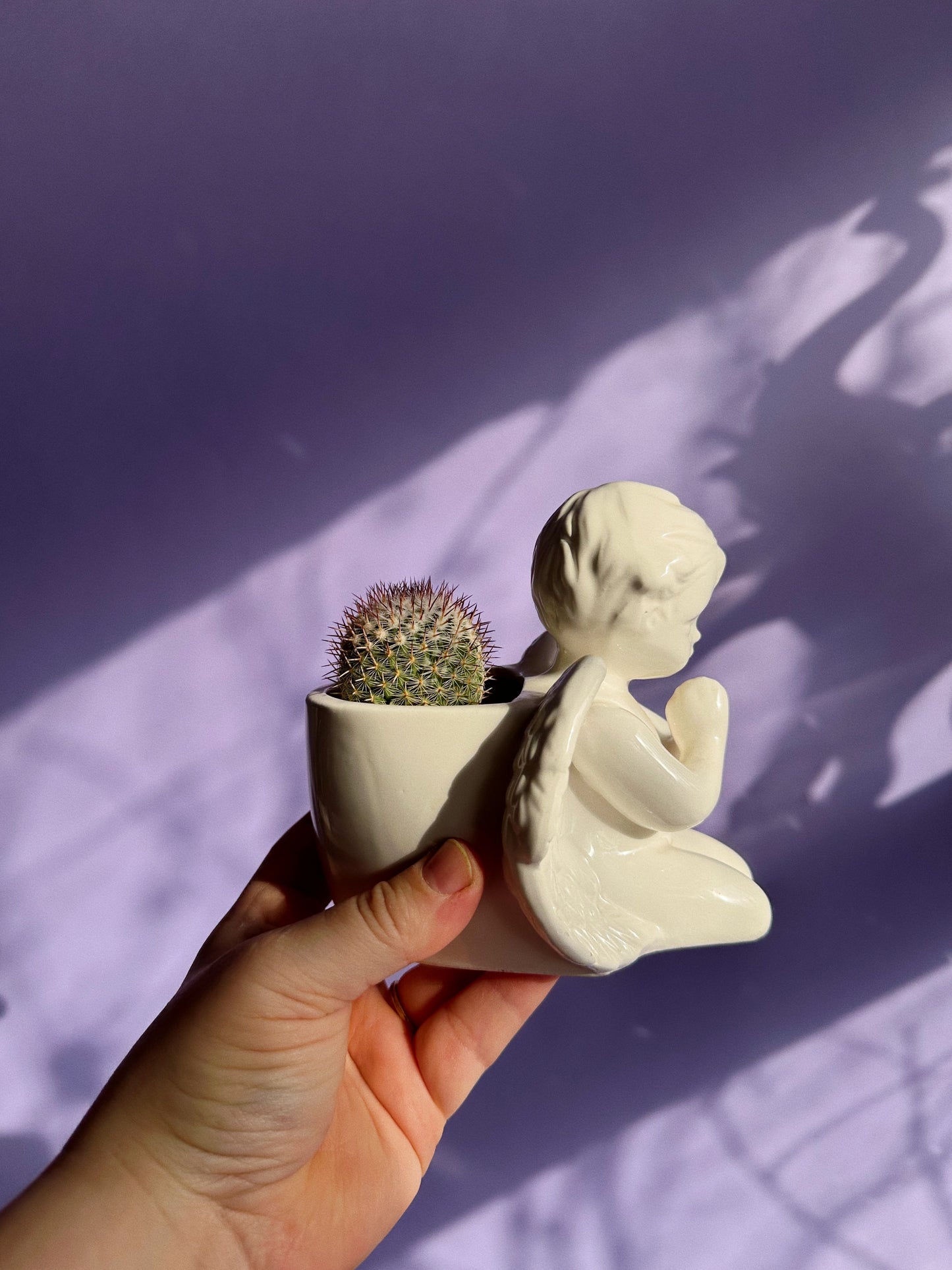 Sweet Vintage Ceramic Cherub Planter / Cache Pot