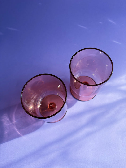 Vintage Pink Acrylic Footed Tumblers