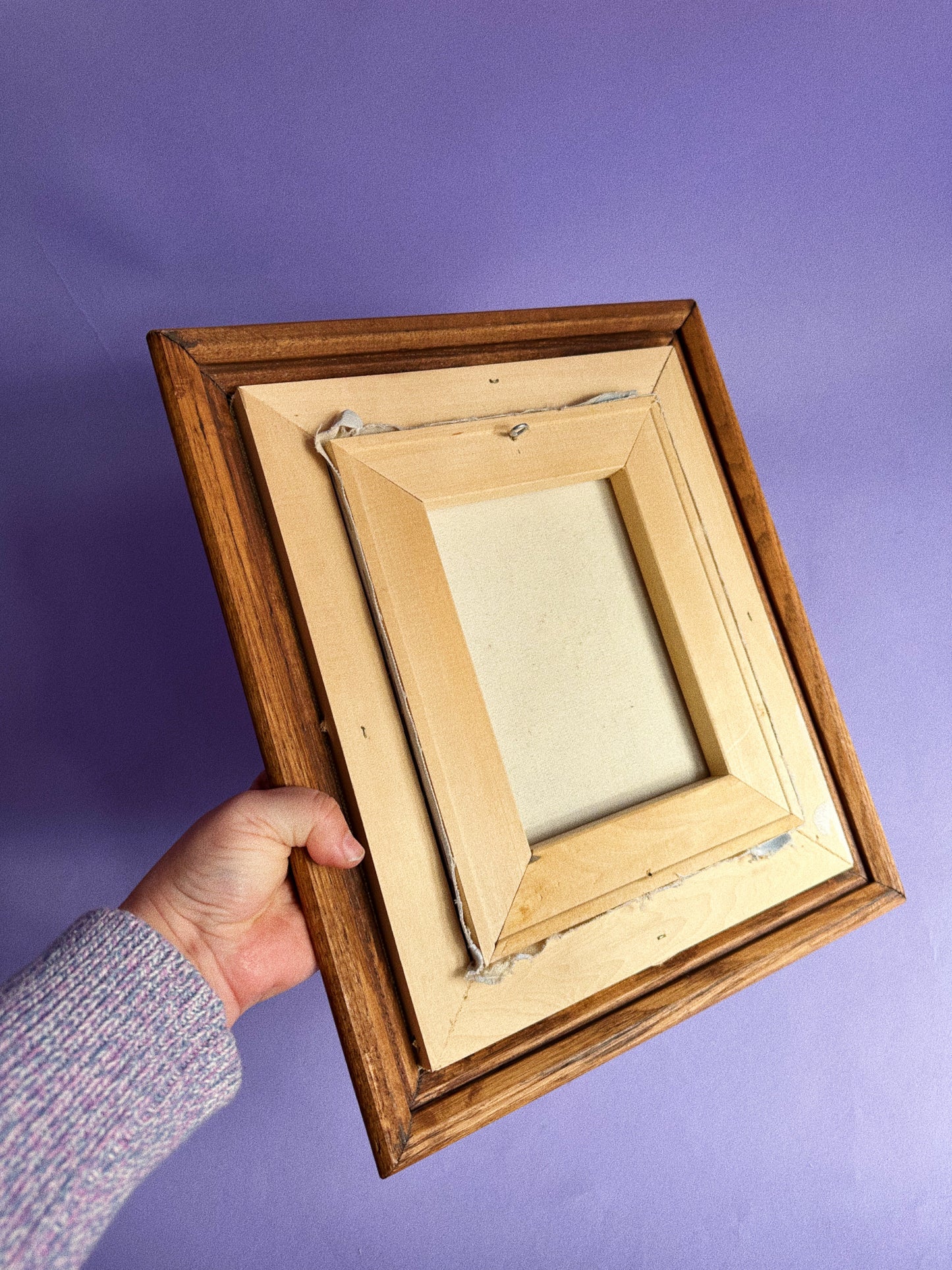 Vintage Wood Framed Signed Floral Bouquet Oil Painting