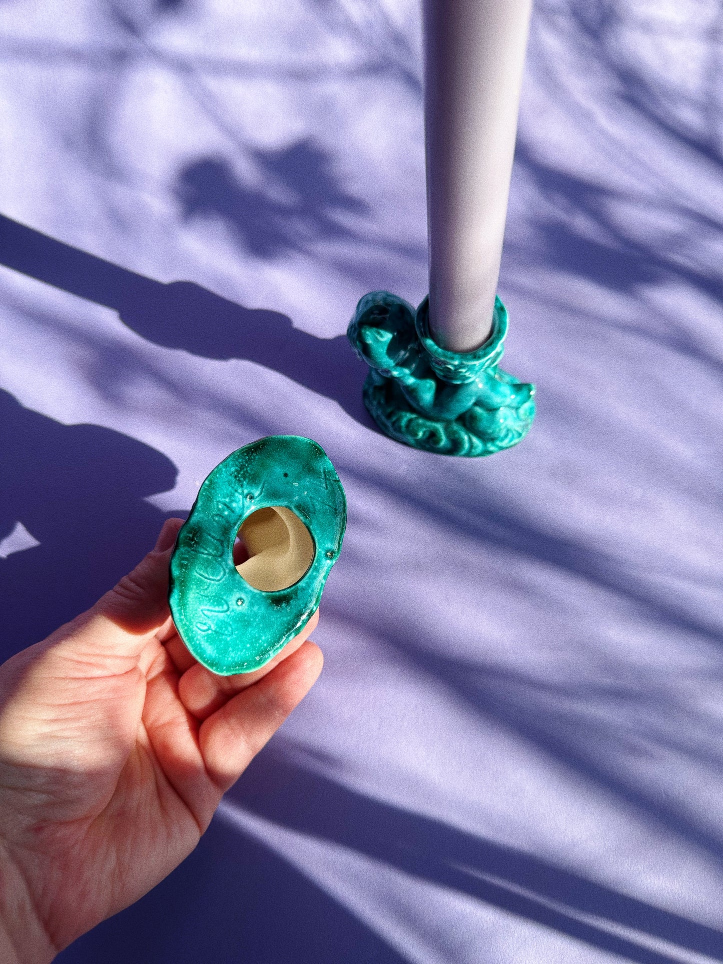 Pair of Vintage Cherub Candle Holders Candlesticks